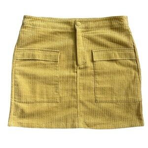 THML Yellow Corduroy Mini Skirt
